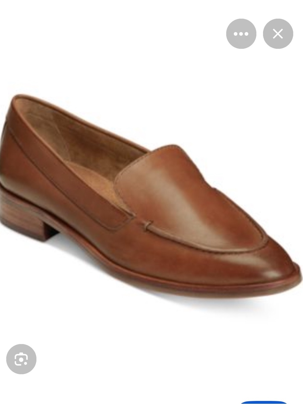 Aerosoles East Side Leather Pointed Toe Loafers Cognac Brown Comfort Flats sz12